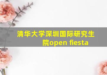 清华大学深圳国际研究生院open fiesta